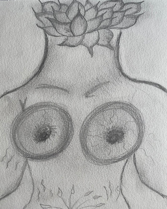 The Lotus Woman (B&W) | Art Print